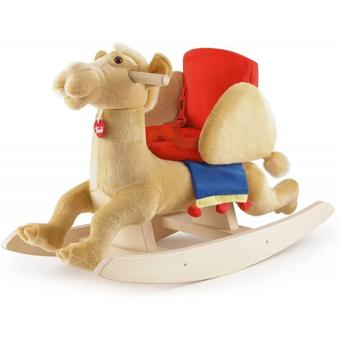 Cavallo a Dondolo Dromedario per Bambini in Peluche Trudi Beige