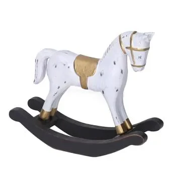 Cavallo a dondolo legno bianco cm 42x8xh31 Vendita online