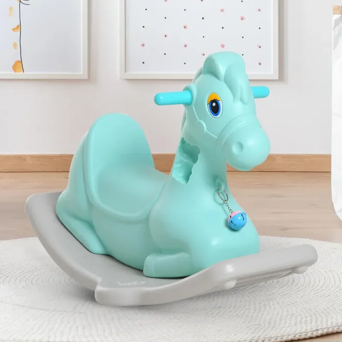 Cavallo a Dondolo per Bambini Verde - immagine 2