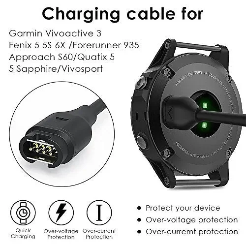 CAVN 2 pz Caricabatterie per Garmin 2-Pezzi Vivoactive 3 Cavi - immagine 3