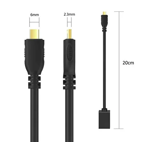 Cavo Micro HDMI a HDMI,GANA Adattatore Maschio a a - immagine 3