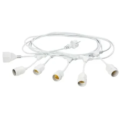 Cavo per Esterno con 5 Portalampade E27 5m in Termoplastico Sovil Bianco Online