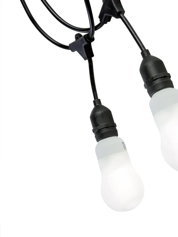 Cavo per Esterno con 5 Portalampade E27 5m in Termoplastico Sovil Nero - immagine 3