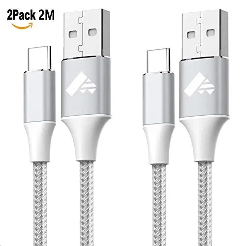 Cavo USB C 2Pezzi 2M Tipo C Nylon Intrecciato Carica…