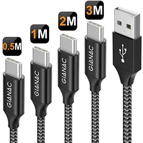 Cavo USB C, [4 Pezzi, 0.5m 1m 2m 3m] Nylon Intrecciato Tipo C di…
