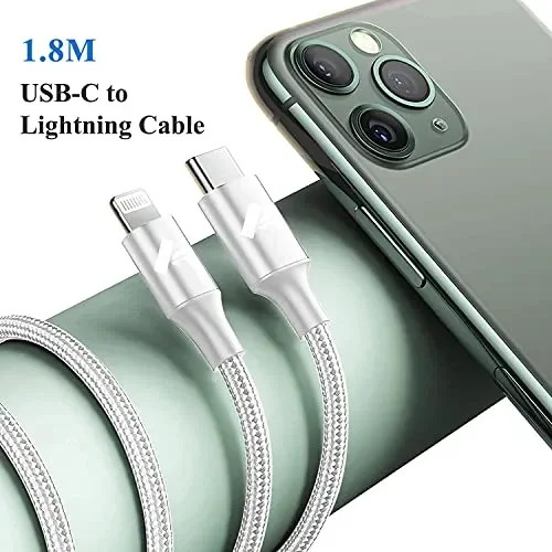 Cavo USB C a Lightning 1.8M Ricarica Tipo C, Carica Rapida Caricatore per iPhone 14 13 12 Pro Max Mini 11 SE 2020 X/XS Max/XR/8/7/6s/6 Plus 5s/5c/iPad - immagine 2