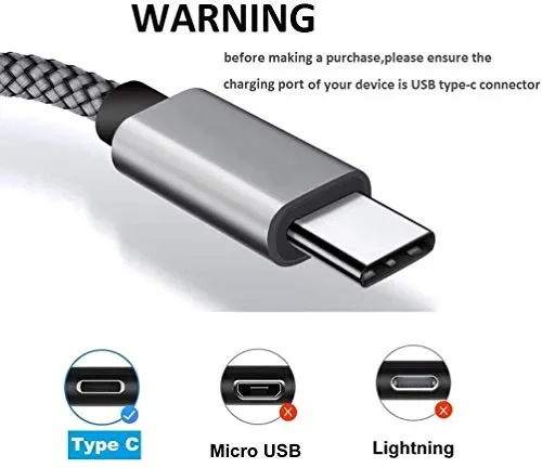 Cavo USB Tipo C (2+1.5+1)M C 3Pezzi Ricarica Rapida Cavo… - immagine 2