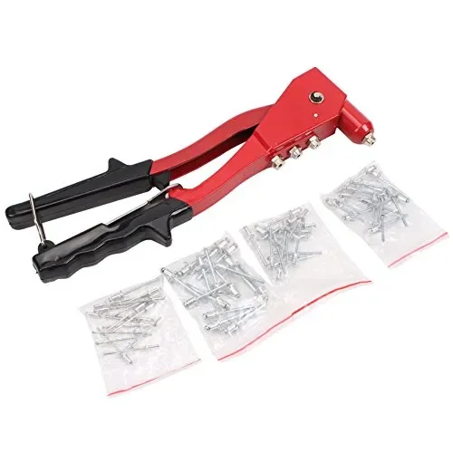 CCLIFE Rivettatrice a pinza, in alluminio, 4 testine, con rivetti forniti in…