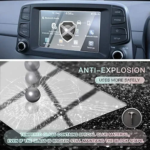 CDEFG per Hyundai Kona 2018 2019 Car Navigation Glass Pellicola 7 Inches - immagine 3