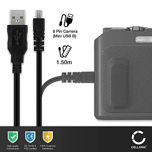 CELLONIC® Cavo USB compatibile con Nikon D5500 D5300 D5200 D5100 D5000 D750… - immagine 3