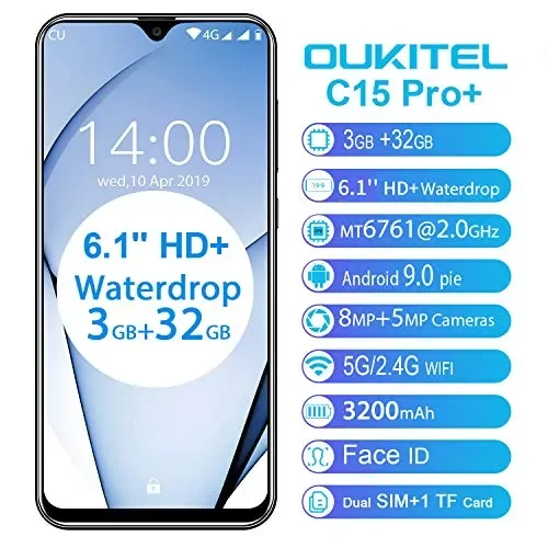 Cellulari Offerte, OUKITEL C15 PRO+ Dual 4G 3GB+32GB-Gradiente Fornitura - immagine 2