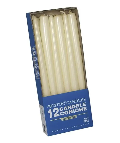 Cereria Di Giorgio Candele Coniche Ø 2,2 cm H. 25 cm (10 pz) – Avorio - immagine 2
