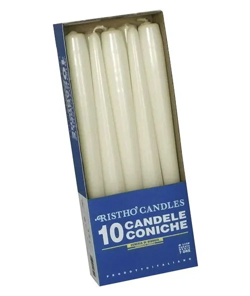 Cereria Di Giorgio Candele Coniche Ø 2,2 cm H. 25 cm (10 pz) – Panna - immagine 2