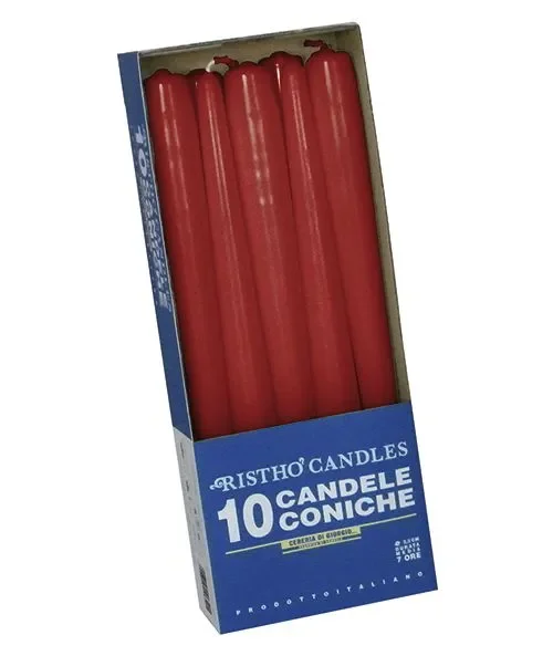 Cereria Di Giorgio Candele Coniche Ø 2,2 cm H. 25 cm (10 pz) – Rosso - immagine 2
