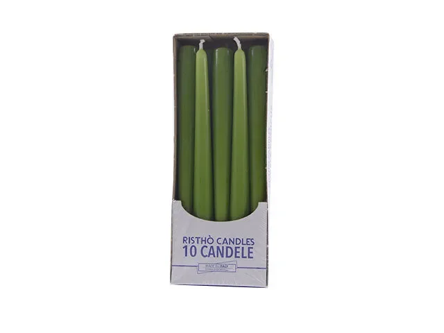 Cereria Di Giorgio Candele Coniche Ø 2,2 cm H. 25 cm (10 pz) – Verde Muschio - immagine 2