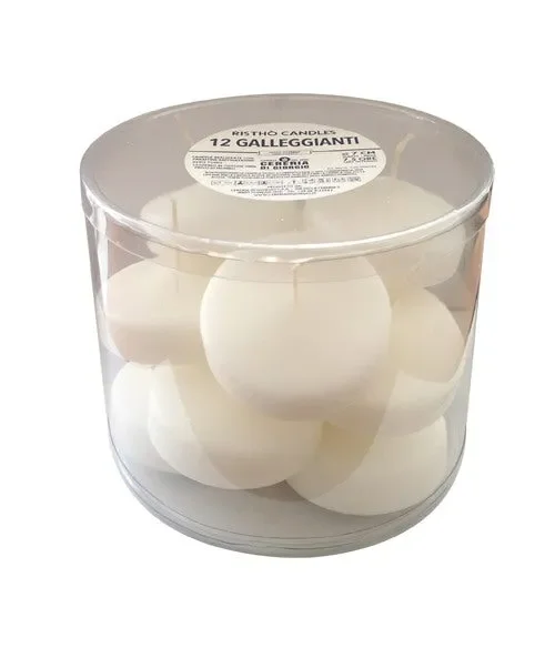 Cereria Di Giorgio Candele Galleggianti Ø 7 cm H. 1,5 cm (12 pz) – Bianco - immagine 2