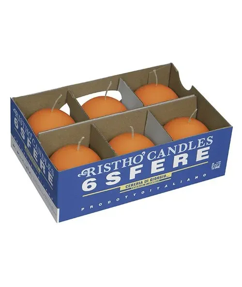 Cereria Di Giorgio Candele Sfera Ø 6 cm (6 pz) – Arancio - immagine 2