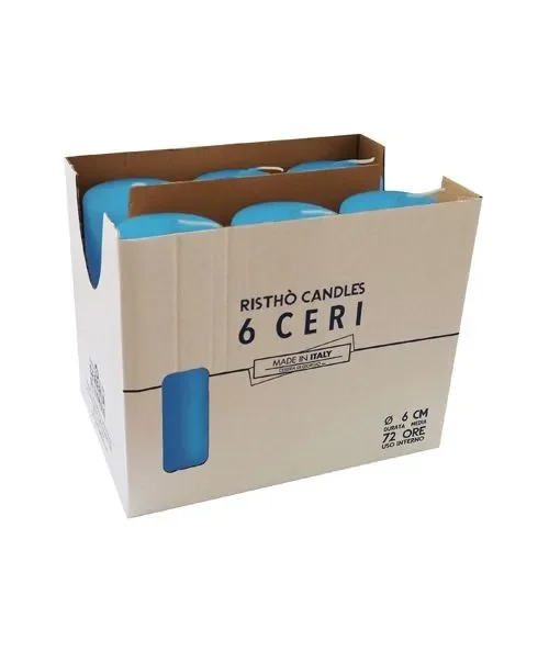 Cereria Di Giorgio Ceri Ø 6 cm H. 15 cm (6 pz) – Celeste Bebé - immagine 2