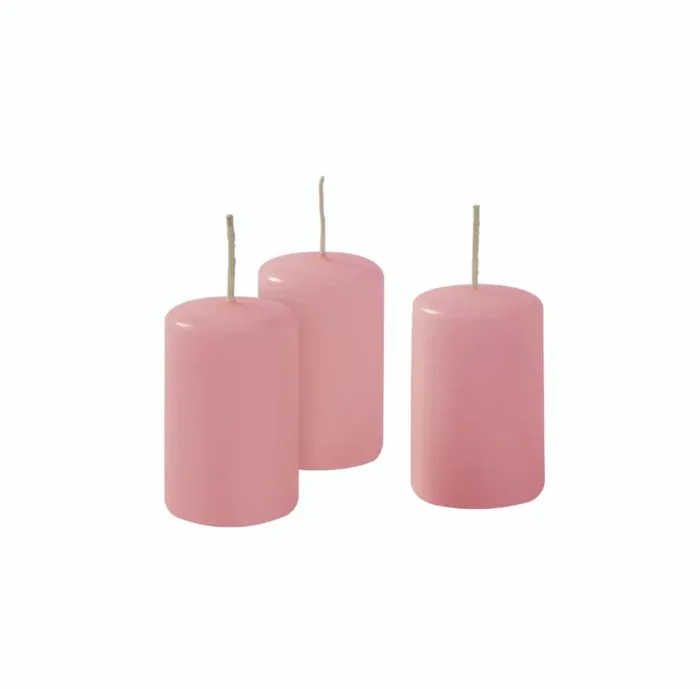 Cereria Di Giorgio Cero D 4 Cm H 7 Cm Rosa Polvere 12 Pz