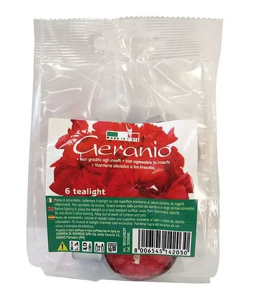 Cereria Di Giorgio Tealight al Geranio Ø 3,8 cm (6 pz)