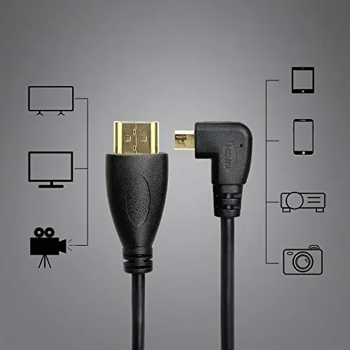 Cerrxian, cavo HDMI maschio a micro ad angolo retto, adattatore… - immagine 2