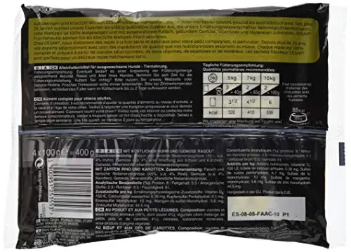 Cesar Le Delizie del Giorno Cibo per Cane Selezione in Salsa 4 x 100 g – 13… - immagine 2