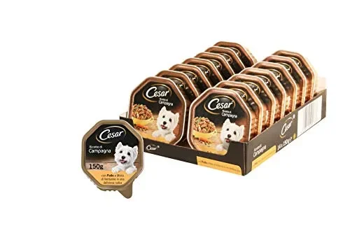 Cesar Ricette di Campagna Cibo per Cane con Pollo e Misto Verdurine 150 g… Moda