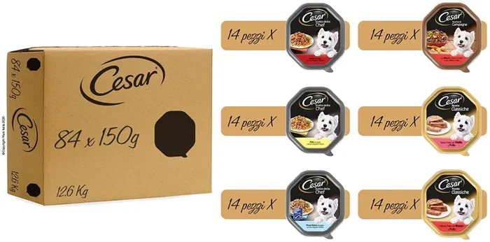 Cesar Ricette di Campagna Cibo per Cane con Pollo, Verdure e Prezzemolo, 150 g, 14 Vaschette