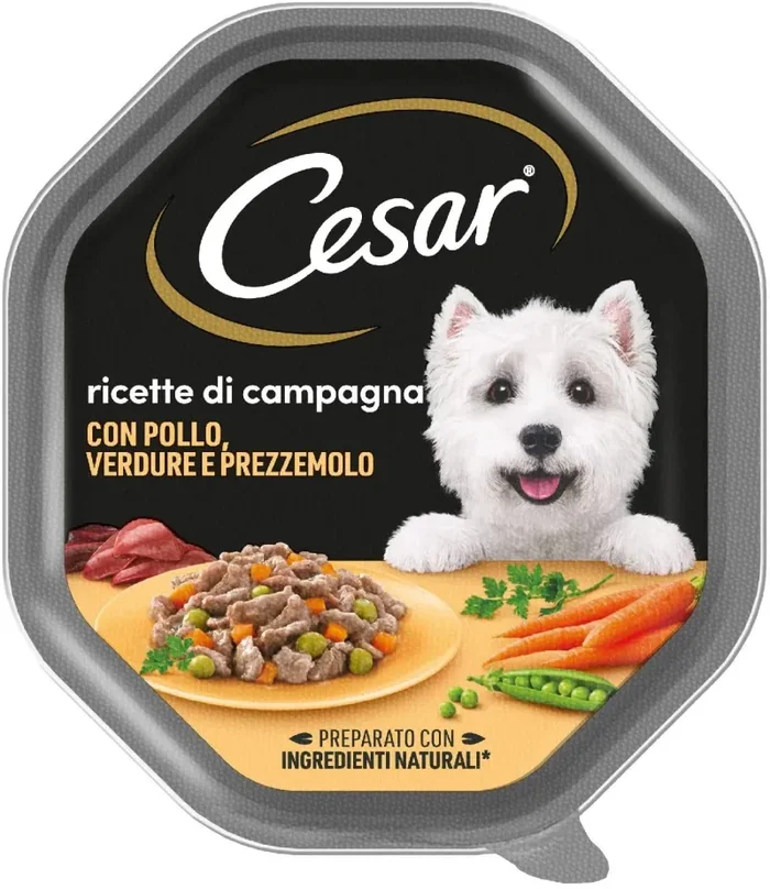Cesar Ricette di Campagna Cibo per Cane con Pollo, Verdure e Prezzemolo, 150 g, 14 Vaschette - immagine 2