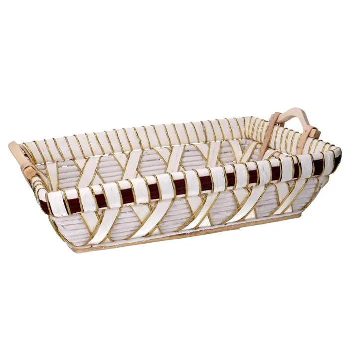 Cesta in Vimini bianco rettangolare cm 53x38xh13