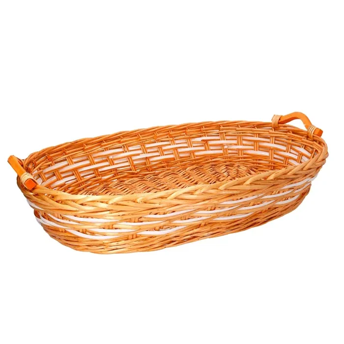 Cesta in Vimini marrone ovale cm 72x48xh13 Vendita calda online