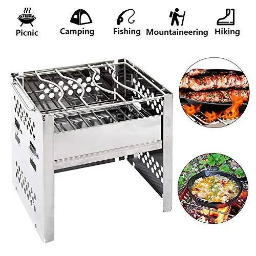 CestMall Stufa Portatile in Acciaio Inox a Legna Leggera per Portatile…