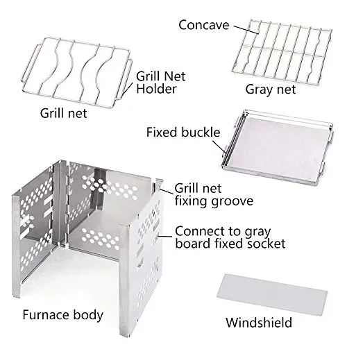 CestMall Stufa Portatile in Acciaio Inox a Legna Leggera per Portatile… - immagine 2