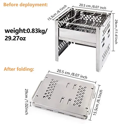 CestMall Stufa Portatile in Acciaio Inox a Legna Leggera per Portatile… - immagine 3
