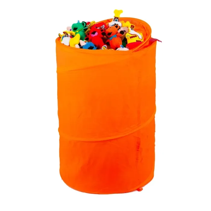 Cesto portagiochi pieghevole animali struttura in metallo 80×40 cm Arancio - immagine 2