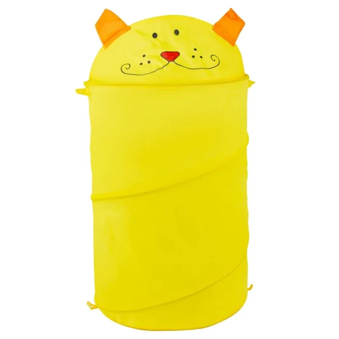 Cesto portagiochi pieghevole animali struttura in metallo 80×40 cm Giallo