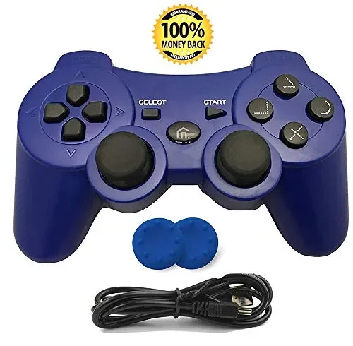 CFORWARD PS3 Controller, Wireless Bluetooth Gamepad Double Vibration Blu