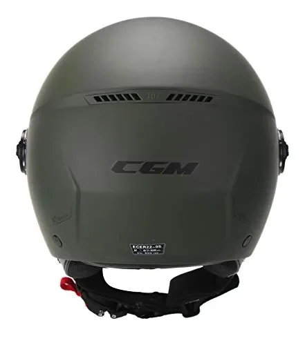 CGM Casco demi jet 107A FLORENCE MONO Verde opaco sagomata, L - immagine 3