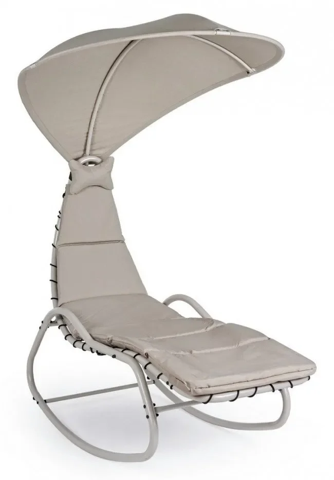 Chaise Longue Dondolo Baffin Avorio in Metallo Moda