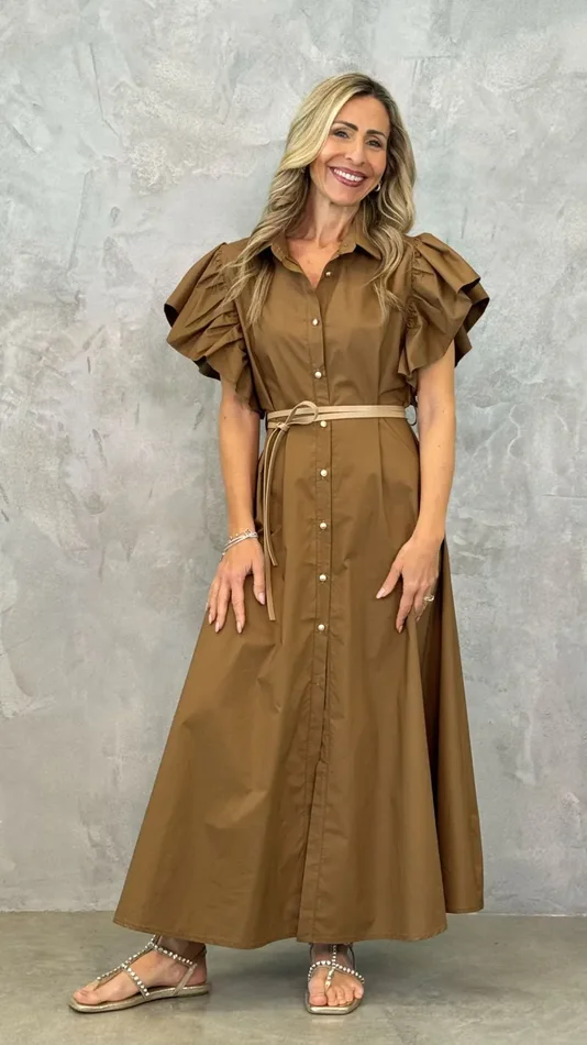 CHEMISIER CON MANICA ROUGE