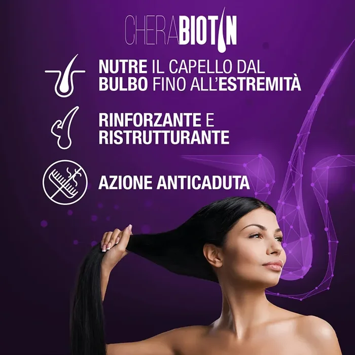 Cherabiotin, integratori a base di Biotina, Cheratina e Zinco. Vitamine per unghie e pelle. crescita capelli e anticaduta donna. 160 micro compresse, 5 MESI DI FORNITURA - immagine 2