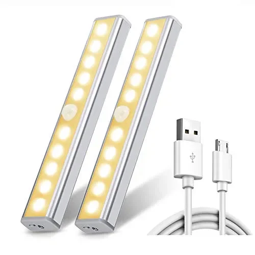 Chesbung Luce per Armadio, [2pcs ] Wireless a 10 LED con Bianco Caldo