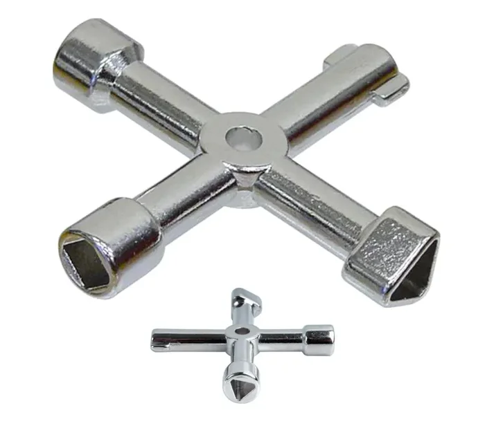 Chiave a Croce universale 4 in 1 per cabine gas acqua luce cancelli - immagine 2