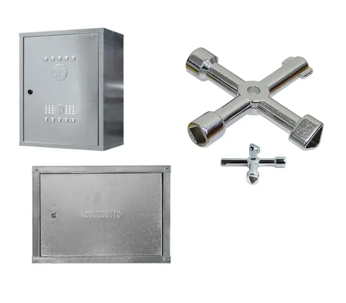 Chiave a Croce universale 4 in 1 per cabine gas acqua luce cancelli - immagine 3