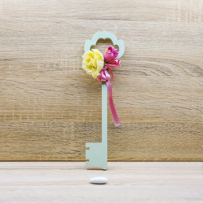 Chiave Verde Portafortuna e Sacchetto con Rose Beccalli for Life