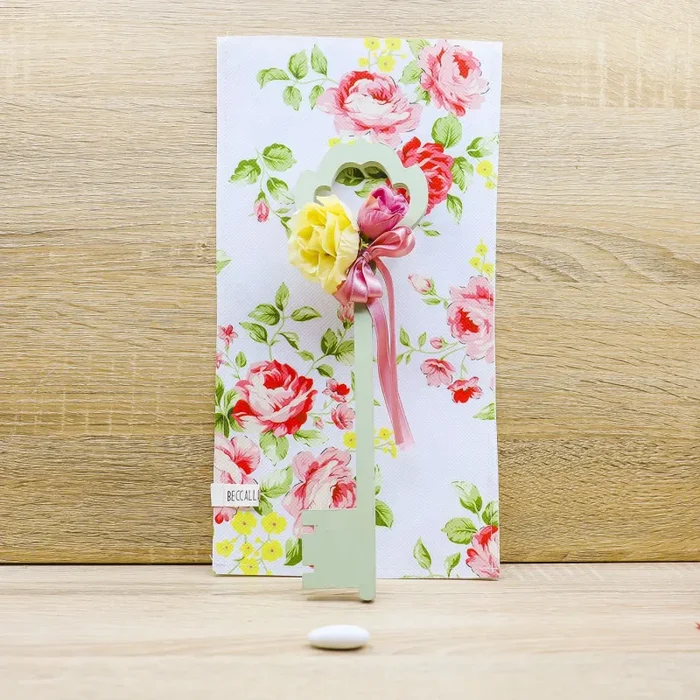 Chiave Verde Portafortuna e Sacchetto con Rose Beccalli for Life - immagine 3