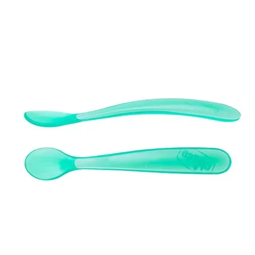 Chicco 00006828210000 Morbido Cucchiaio, Silicone, 6+ Mesi, Azzurro, Azzurro