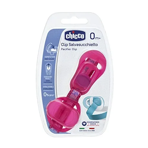 Chicco 00007263100000 Clip Salvasucchietto, Portaciuccio, 0m+, Rosa