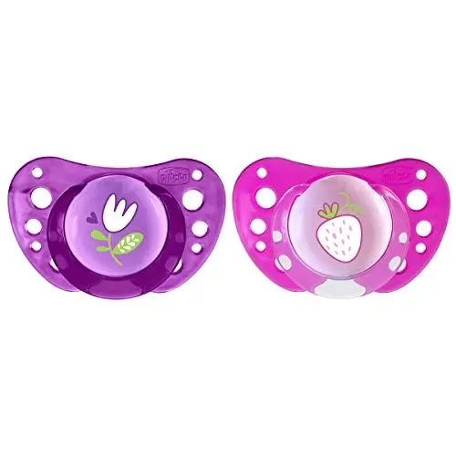 Chicco 00075035110000 Physio Air in Silicone, Ciuccio per Bimba, Rosa/Neutro