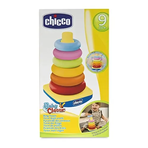 Chicco – Gioco Torre degli Anelli, Dindolino, Impilabile, 6-36 Mesi blu Vendita calda online - immagine 2